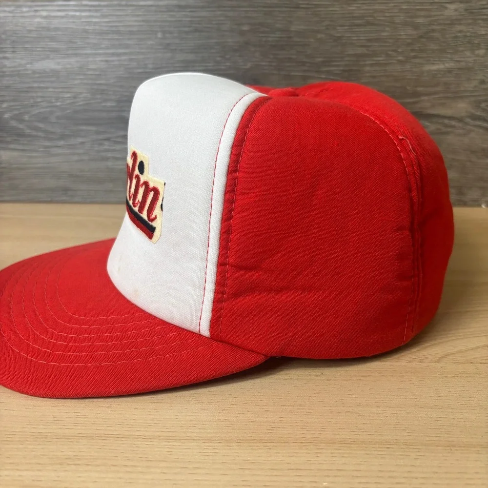 Vintage Marlin Hat Cap Snapback Red Trucker‎ All Foam Adjustable